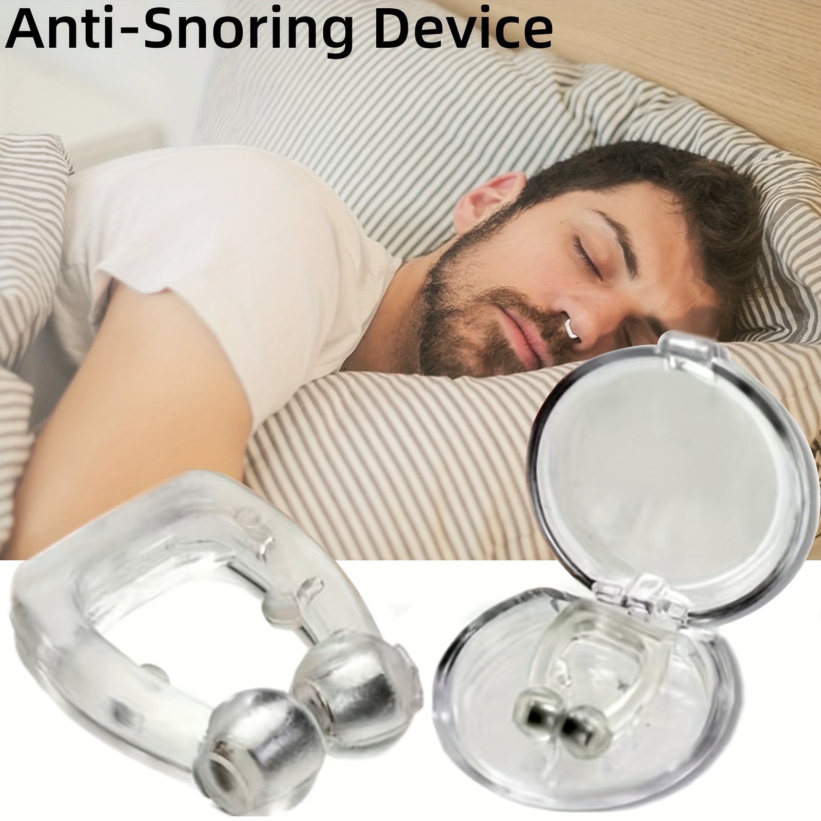 Magnetic Anti-Snoring Nose Clip - Breathable Sleep Aid Device with Case